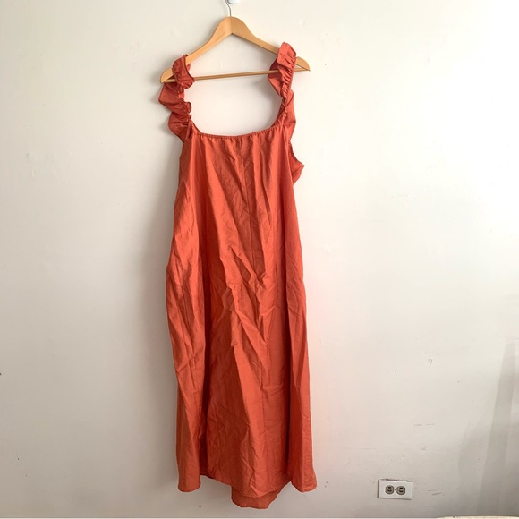 Eloquii Cotton Peach Babydoll Summer Maxi Dress - Picture 7 of 7